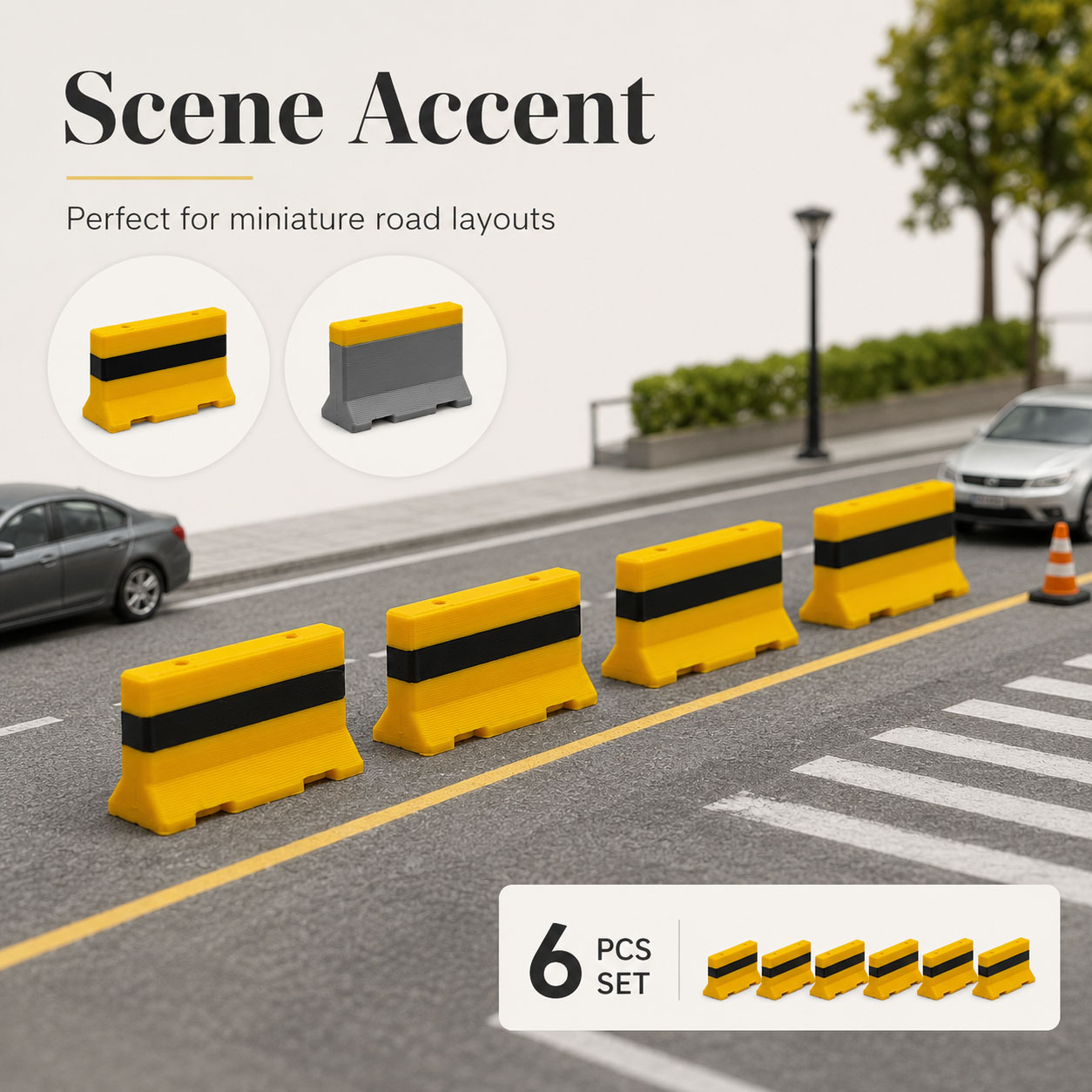 1:64 1:87 미니 시멘트 도로 장벽 6개 세트,  - Model Kit Cement 리뷰 및 가격