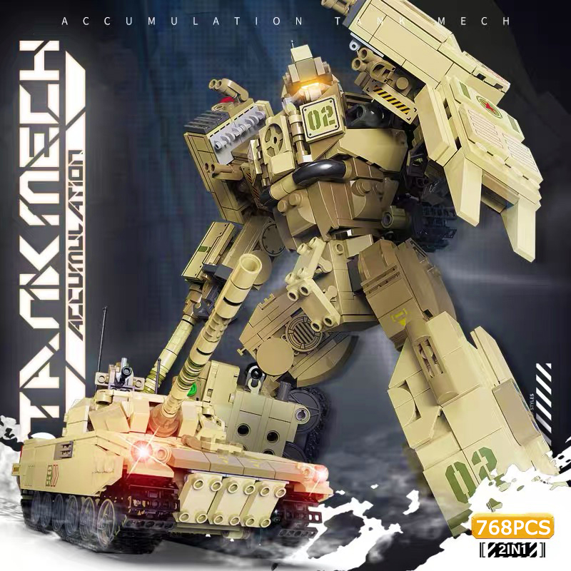 2 인 1 군사 전쟁 로봇 빌딩 블록 변환 탱크, 메크 - Model Kit Robocop 리뷰 및 가격