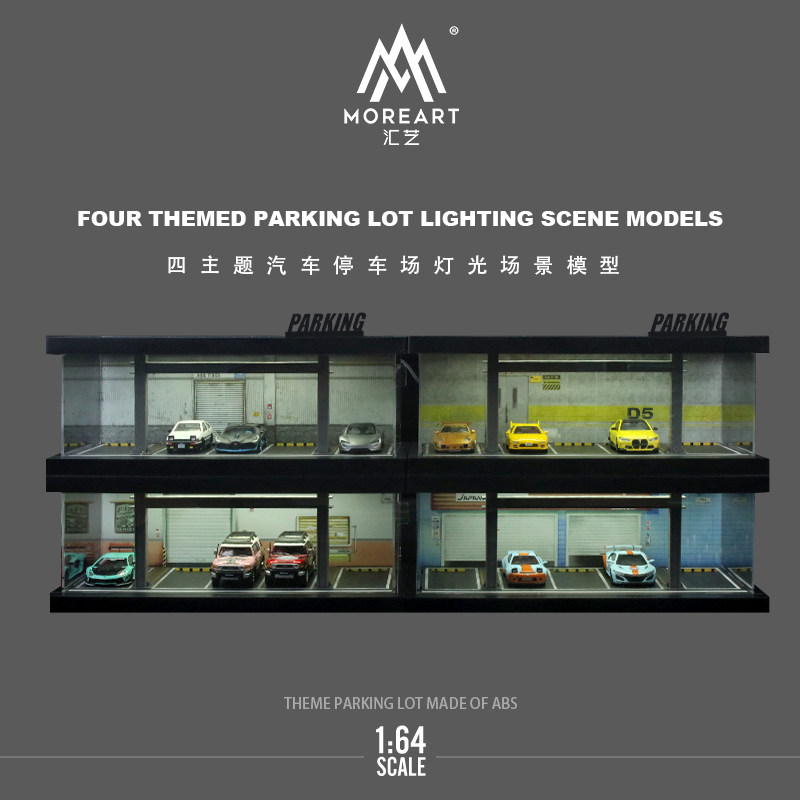 1:64 4가지 테마 주차장 조명 모델 키트 차고 - Model Kit Toy 리뷰 및 가격